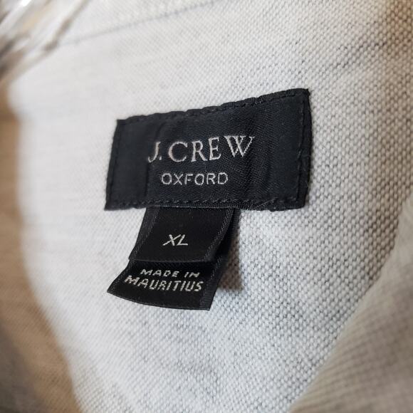 J. Crew Casual Rugby Buttondown Shirt Gray White Men's XL - Picture 7 of 9